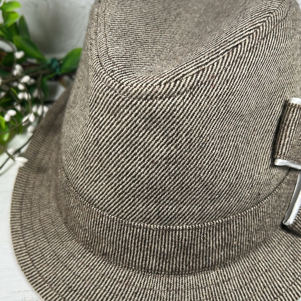 Brown Fedora Stylish Bow Accent Lightweight Tweed Pattern Fedora Hat NWOT - Picture 9 of 11